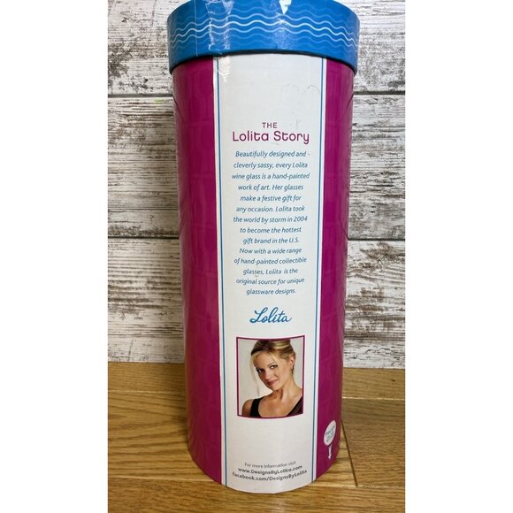 Lolita Love My Wine WILDFLOWERS Wine Glass Tag Original Box - Picture 3 of 9